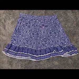 Blue patterned skirt